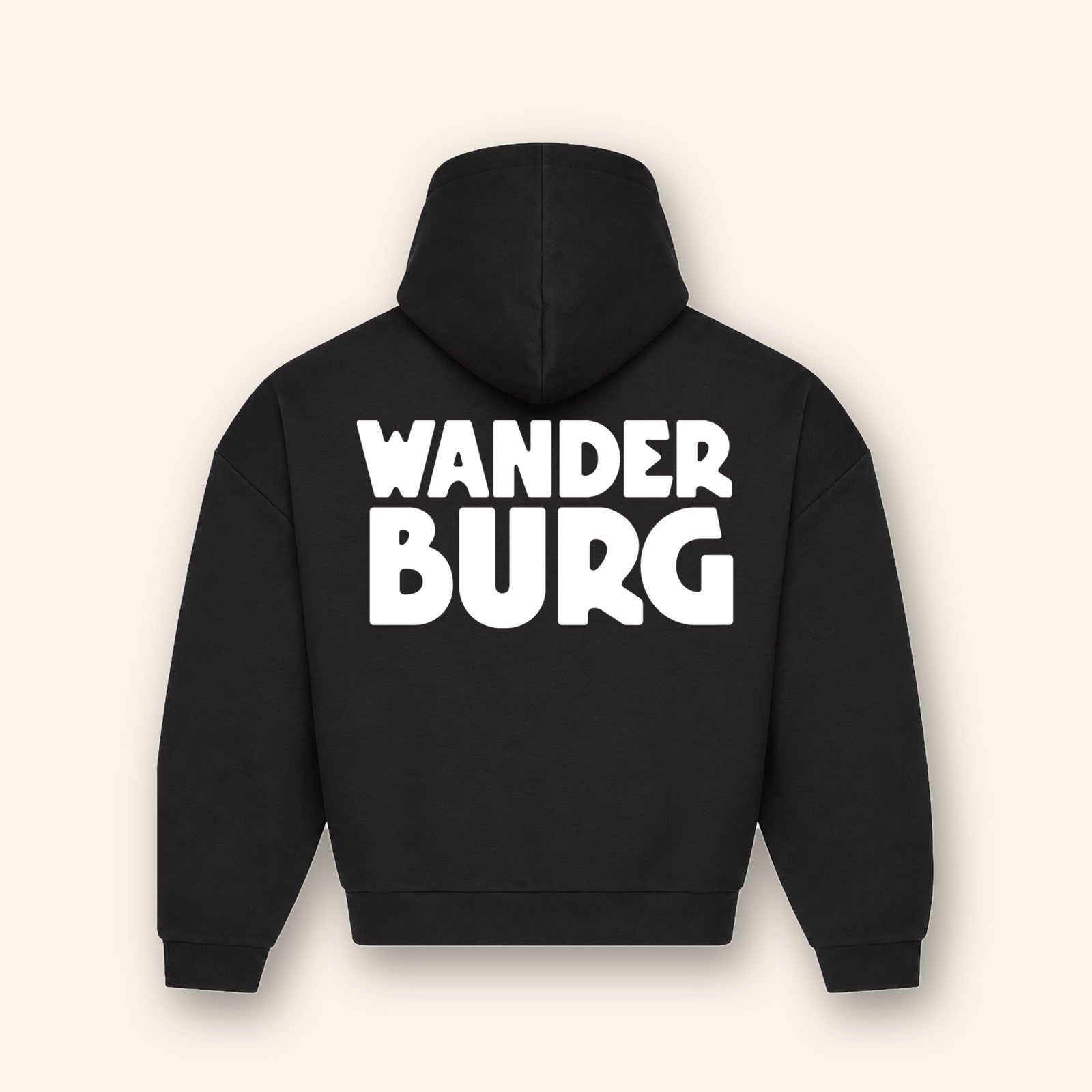 Wanderburg Oversized Hoodie, back with large Wanderburg logo