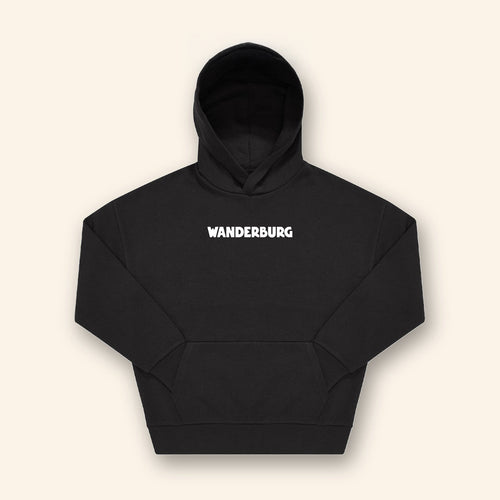 Wanderburg Oversized Hoodie, front with Wanderburg wordmark