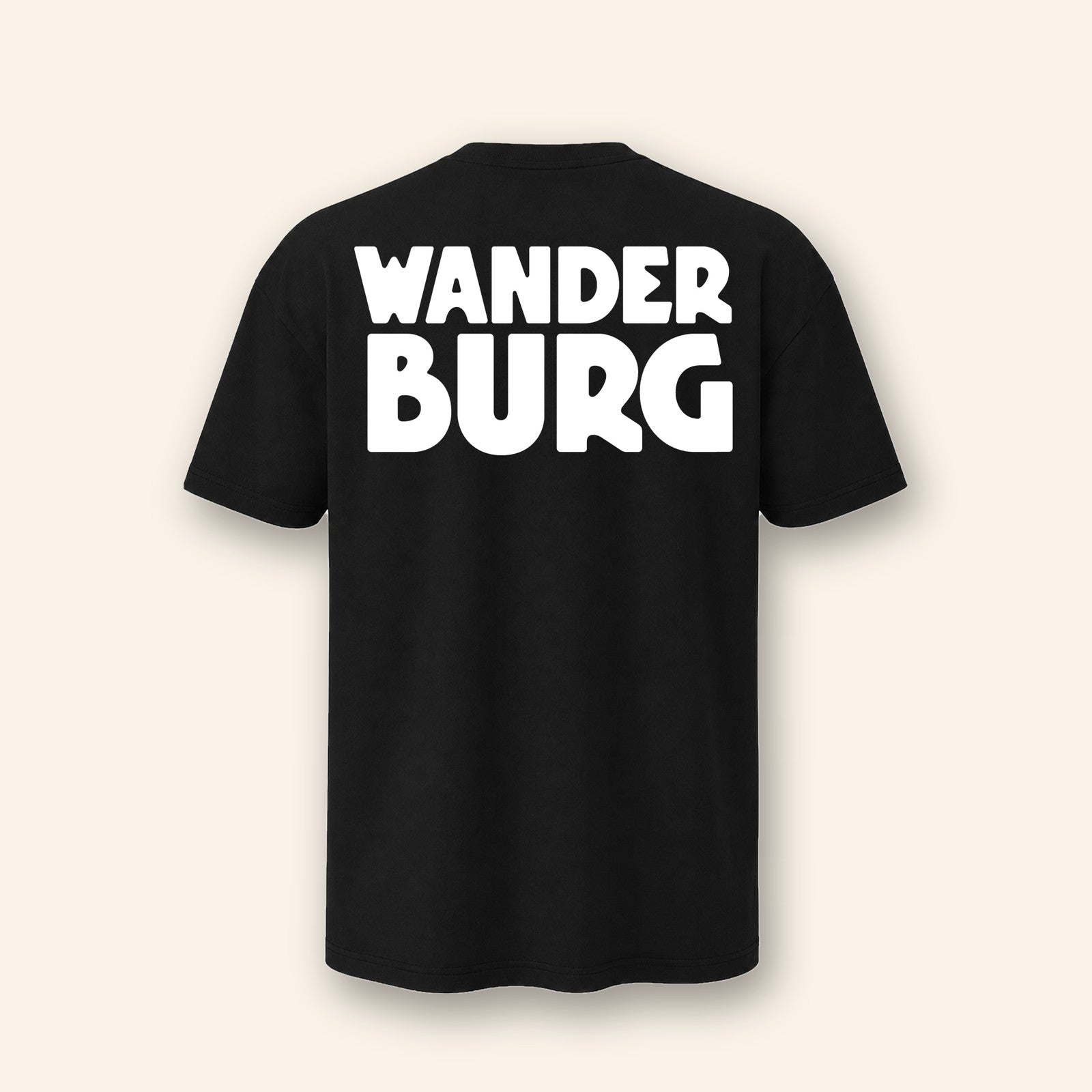 Wanderburg Oversized T-Shirt, back with large Wanderburg logo