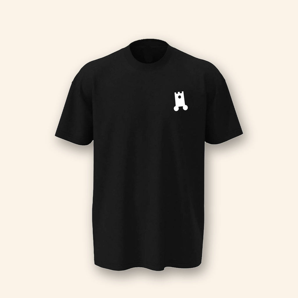 Wanderburg Oversized T-Shirt, front with embroidered castle