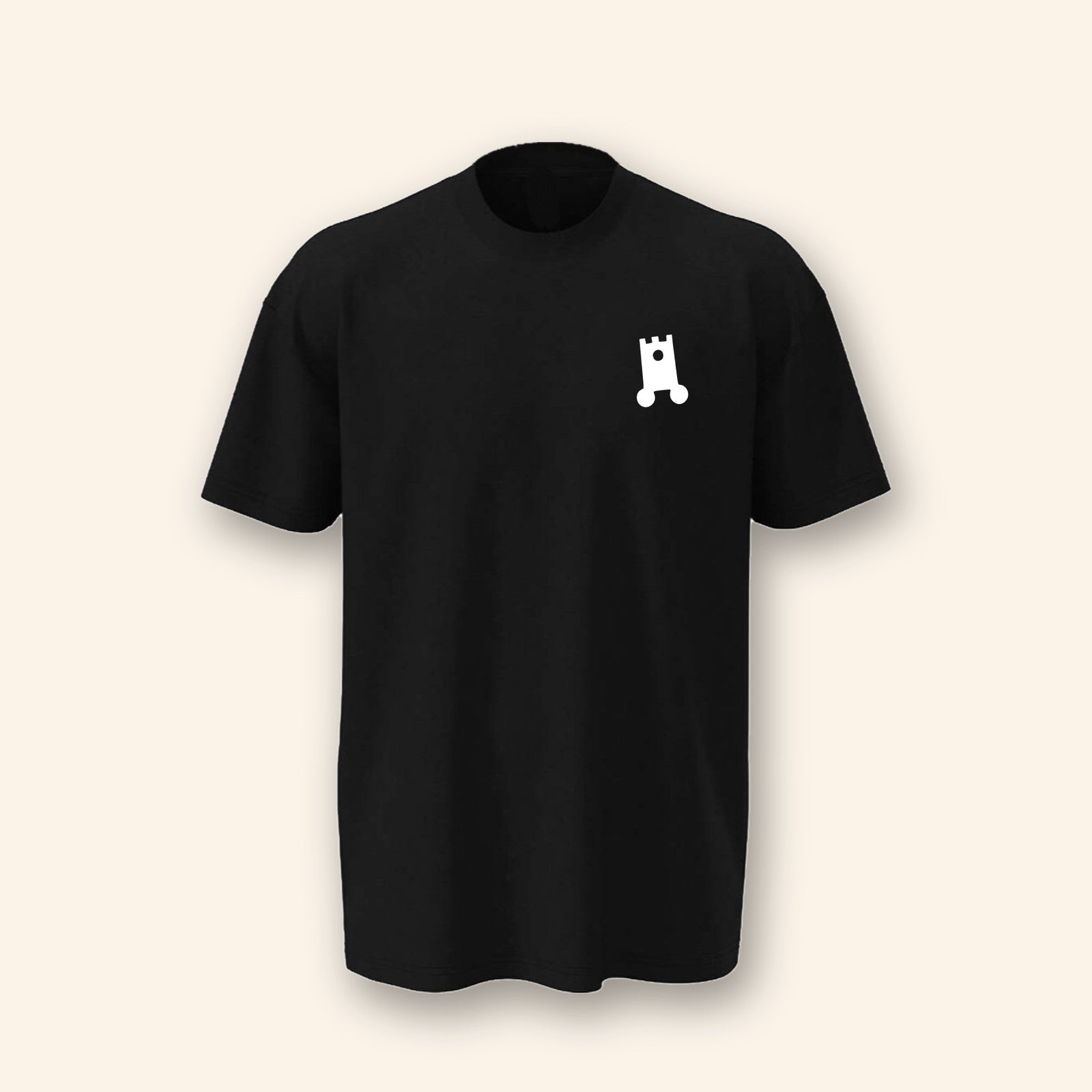 Wanderburg Oversized T-Shirt, front with embroidered castle