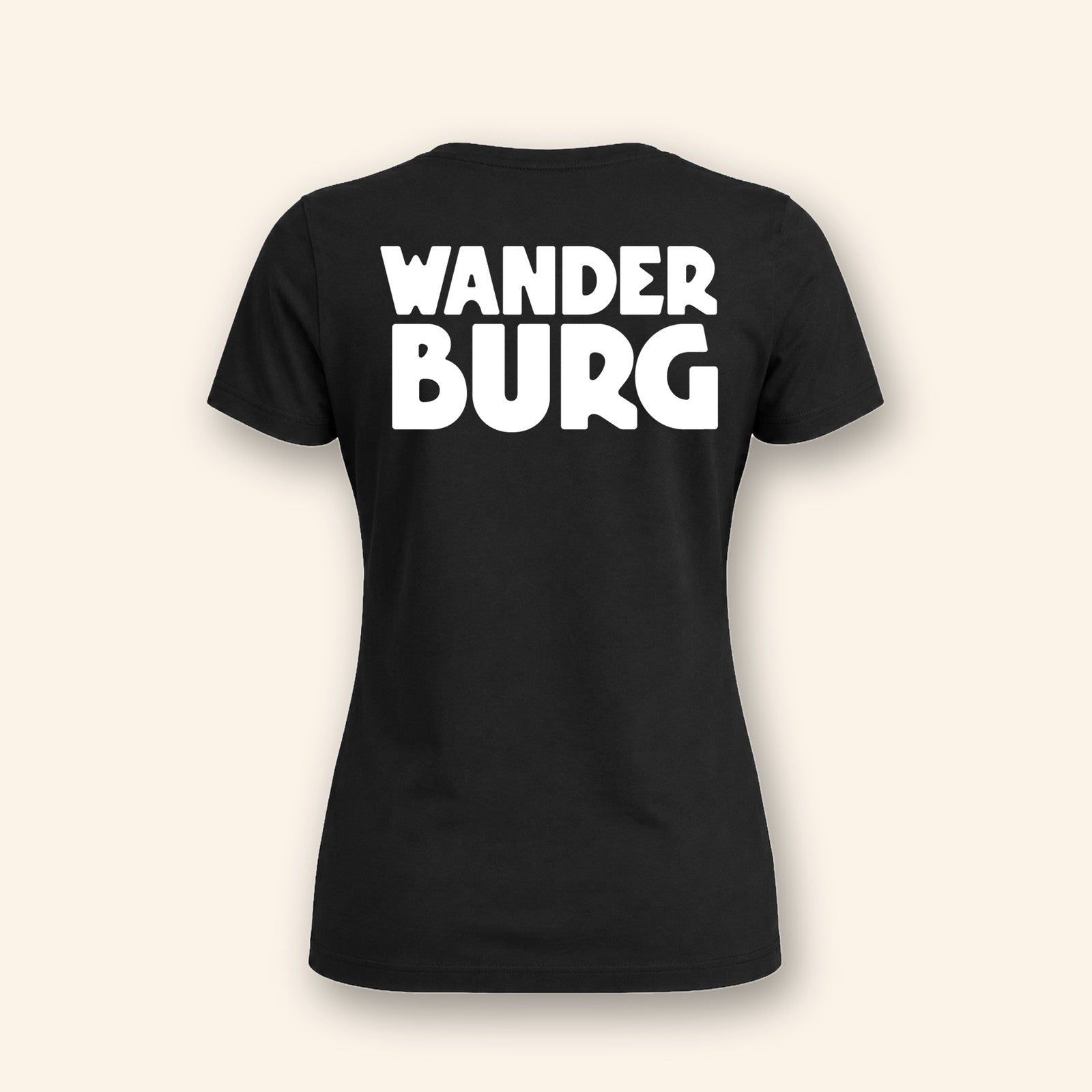 Wanderburg Women T-Shirt, back with large Wanderburg logo